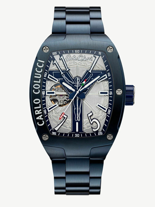 Nr7 Carlo Colucci Armbanduhr navyblau Metall + 2 Jahre Herstellergarantie