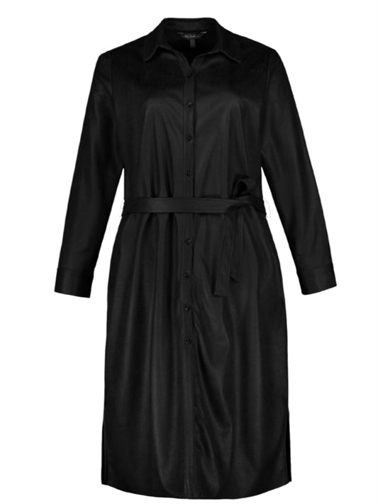 (U2) ULLA POPKEN Kleid wildlederoptik schwarz 796304 130
