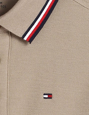 TOMMY HILFIGER Poloshirt braun beige Regular Fit Baumwolle -98-