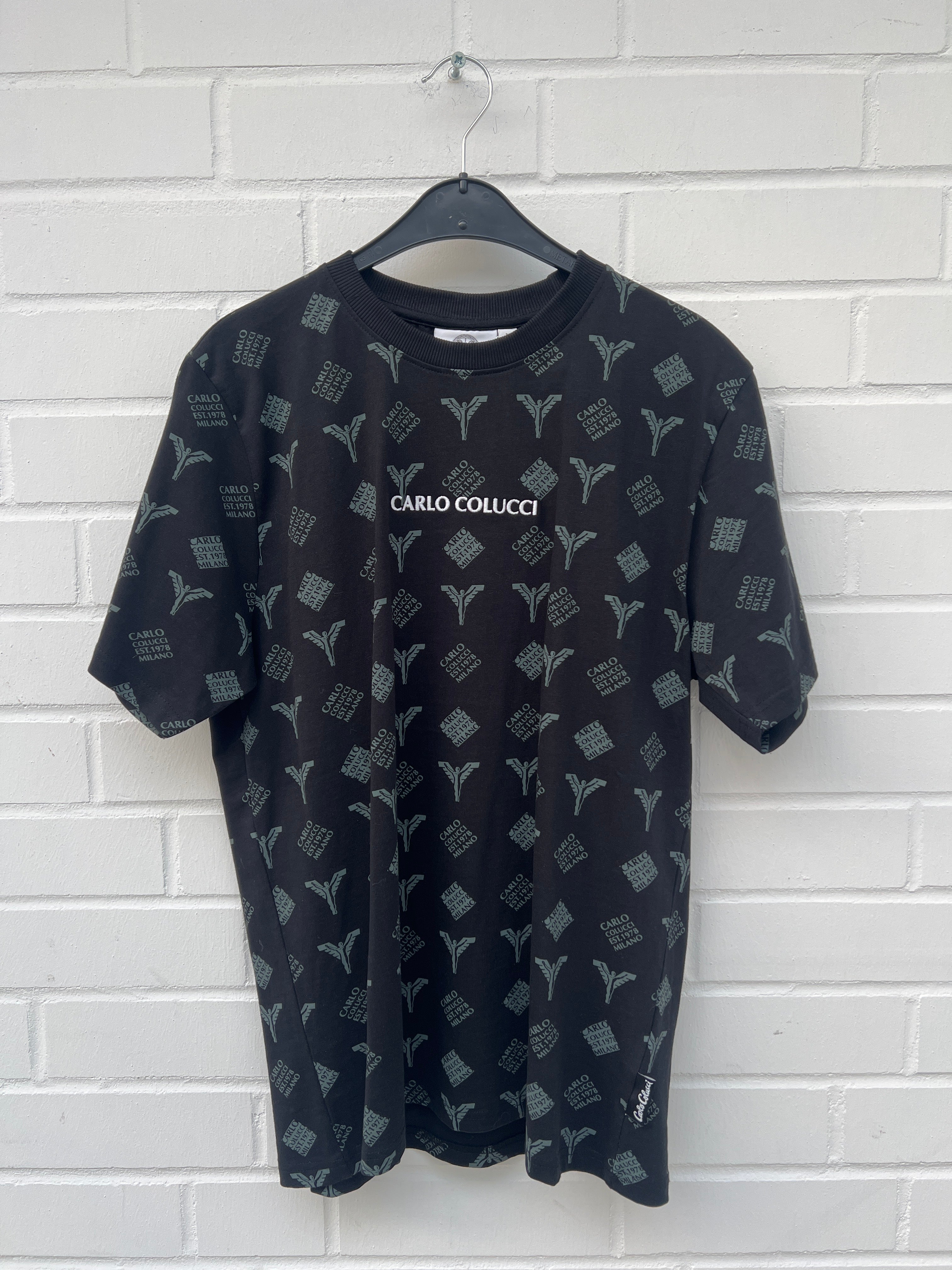 Original UVP 90€ Carlo Colucci Tshirt braun / weiß / schwarz