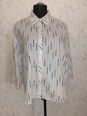 (U8) Ulla Popken Bluse weiß Schrift 781787 200
