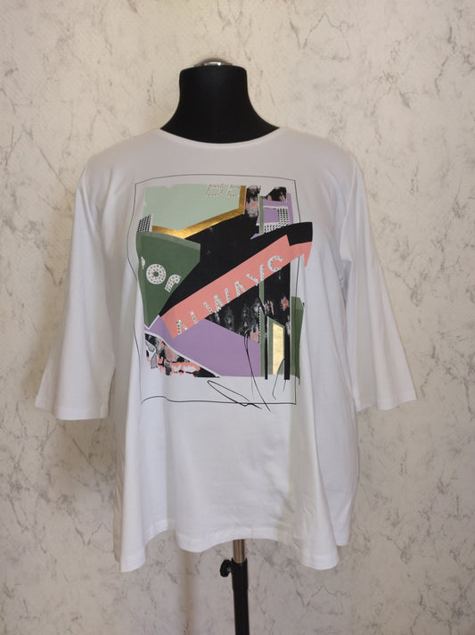 (U10) Ulla Popken T-Shirt weiß 810277 200
