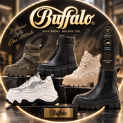 Original BUFFALO Stiefel Sneaker Vegan Leder Damen Herren Unisex