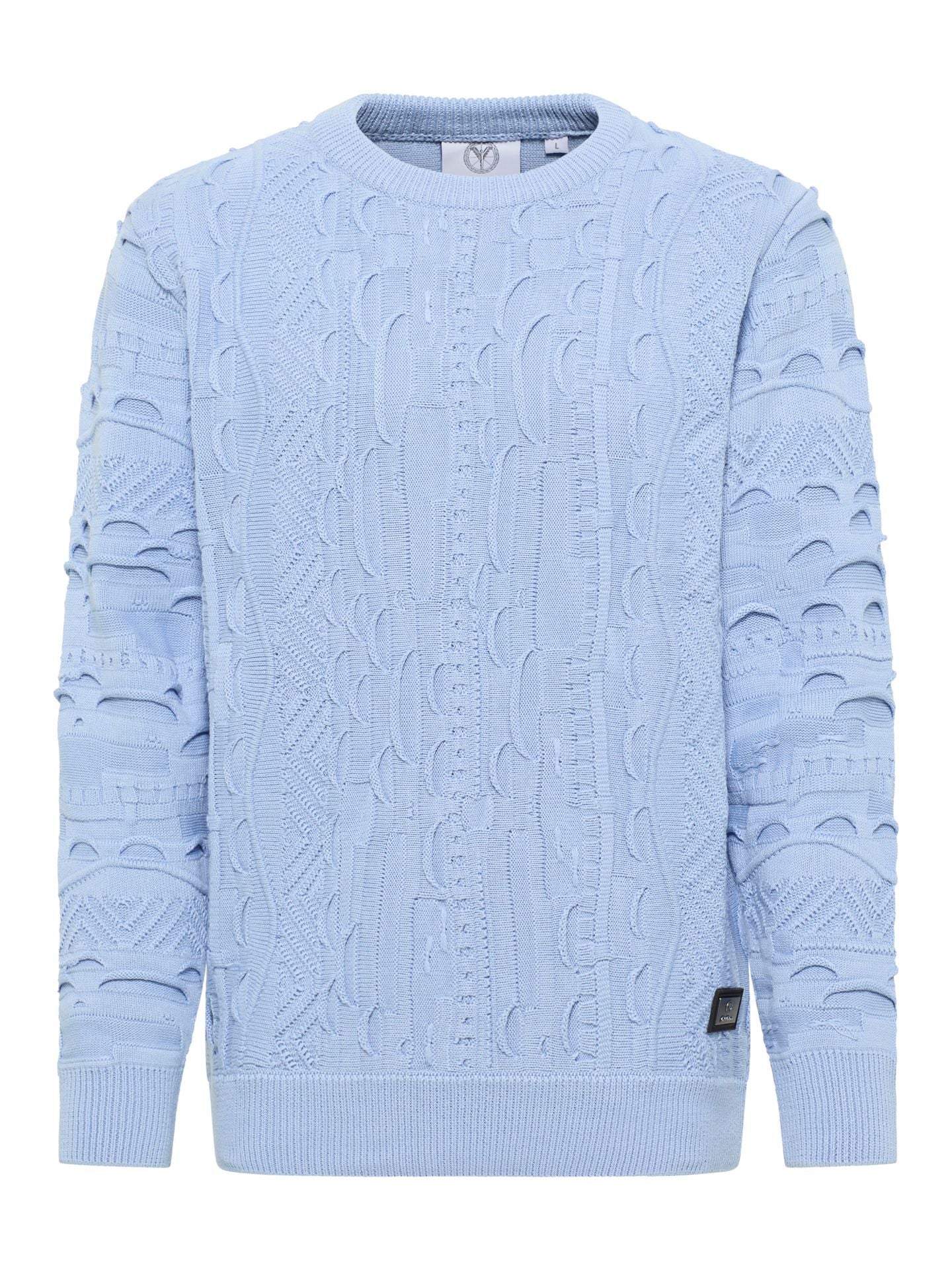 Carlo Colucci 3D Strickpullover Pullover hellblau C9016 COL 15