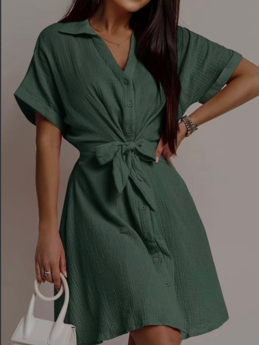 Sommer Kleid Baumwolle knielang