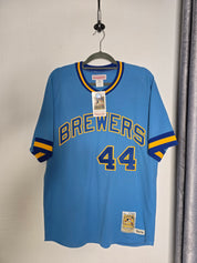 Vintage Mitchell & Ness Brewers 44 Shirt blau NEW With hang tag