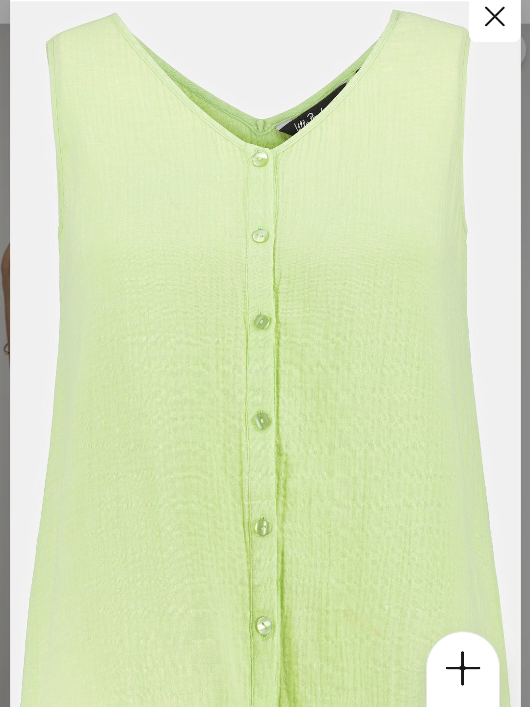 (U24) ULLA POPKEN BLUSE  Kurzarm tanktop grün 807134 416