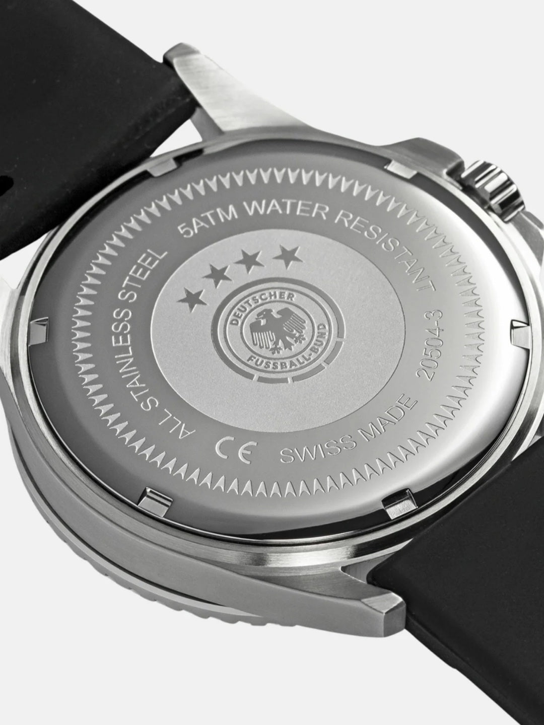 DFB Uhr schwarz Gummiarmband schwarz Ziffernblatt Nr 6 20504-3