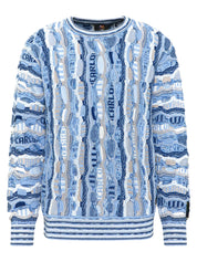 (58) Carlo Colucci 3D Strickpullover Pullover hellblau beige C11703 COL 151