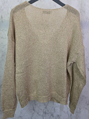 Strickpullover Übergangspullover gold (22)