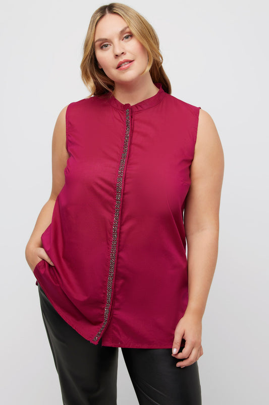 (U9) Ulla Popken Bluse Dunkel Lila 808799 820