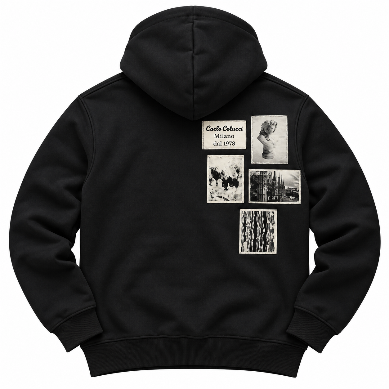 Carlo Colucci Hoodie Sweatshirt babyblau schwarz hellblau C6211 C7021