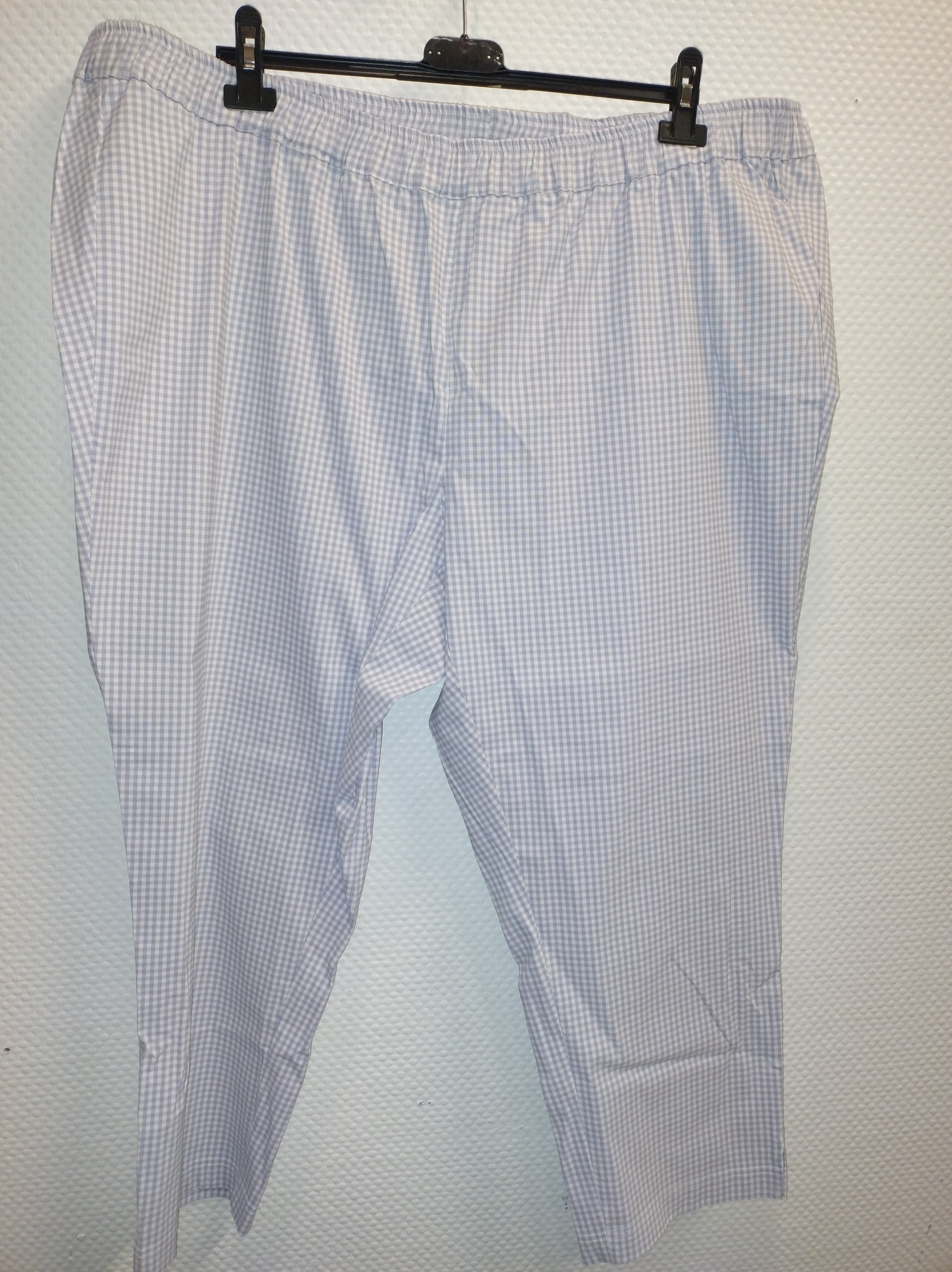 (U36) Ulla Popken Hose grau/weiß Karriert 806389 814