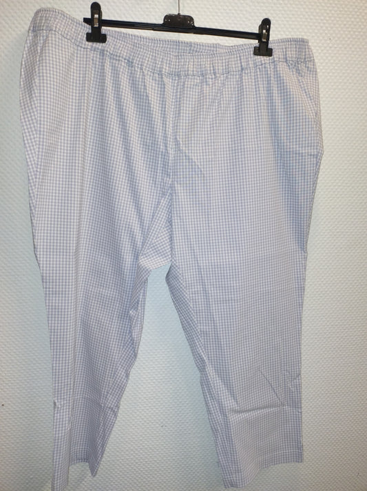 (U36) Ulla Popken Hose grau/weiß Karriert 806389 814