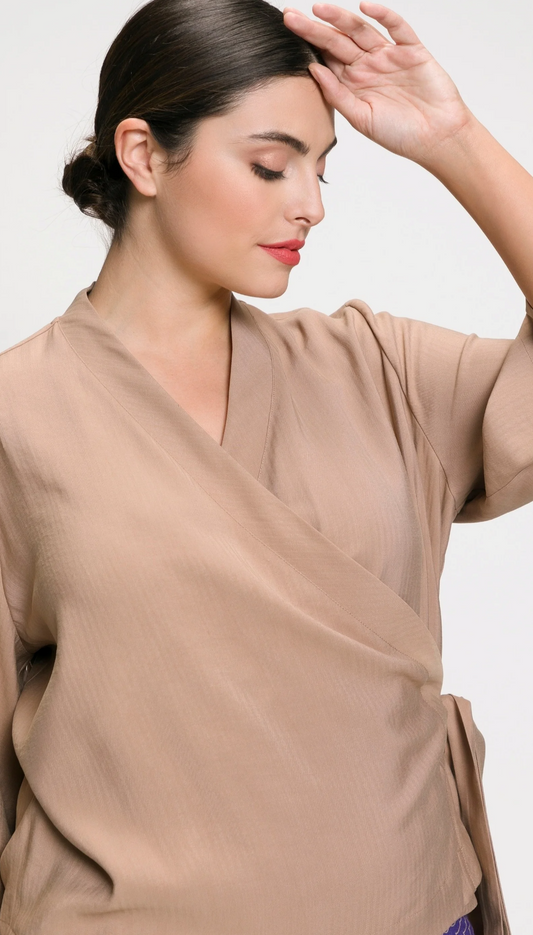 (U8) Ulla Popken Kimono beige 807295 321