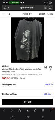 Vintage Scarface Colthing CO. Tshirt 1990s