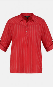 (U30) Ulla Popken Bluse Rot/weiß 791266 530