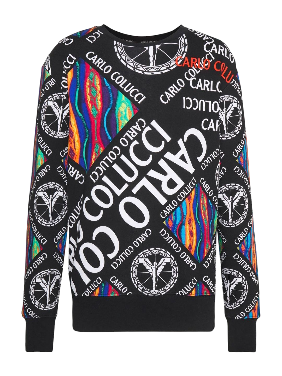 Carlo Colucci Sweatshirt Pullover schwarz bunt -11-