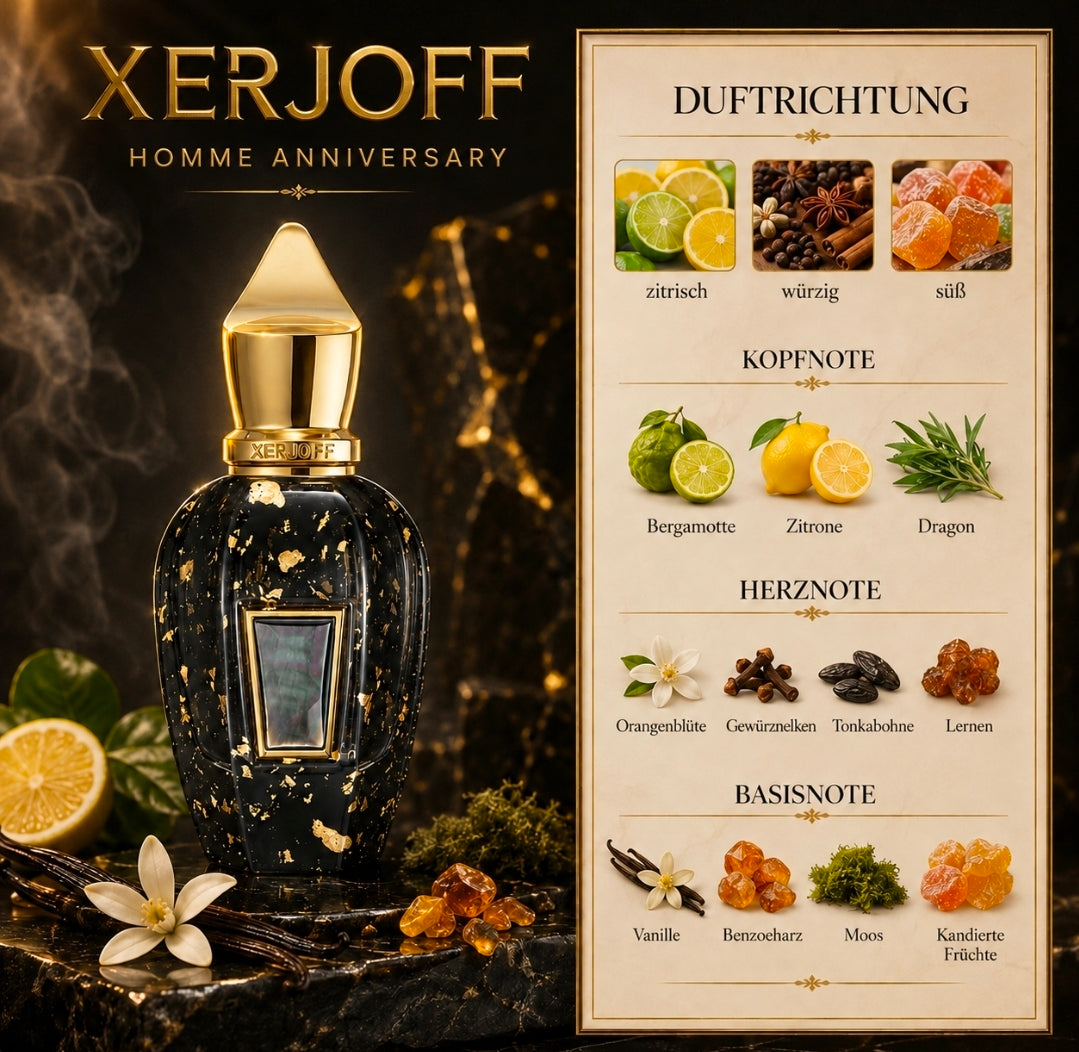 Original XERJOFF Homme Anniversary Eau de Parfum Parfüm 50ml