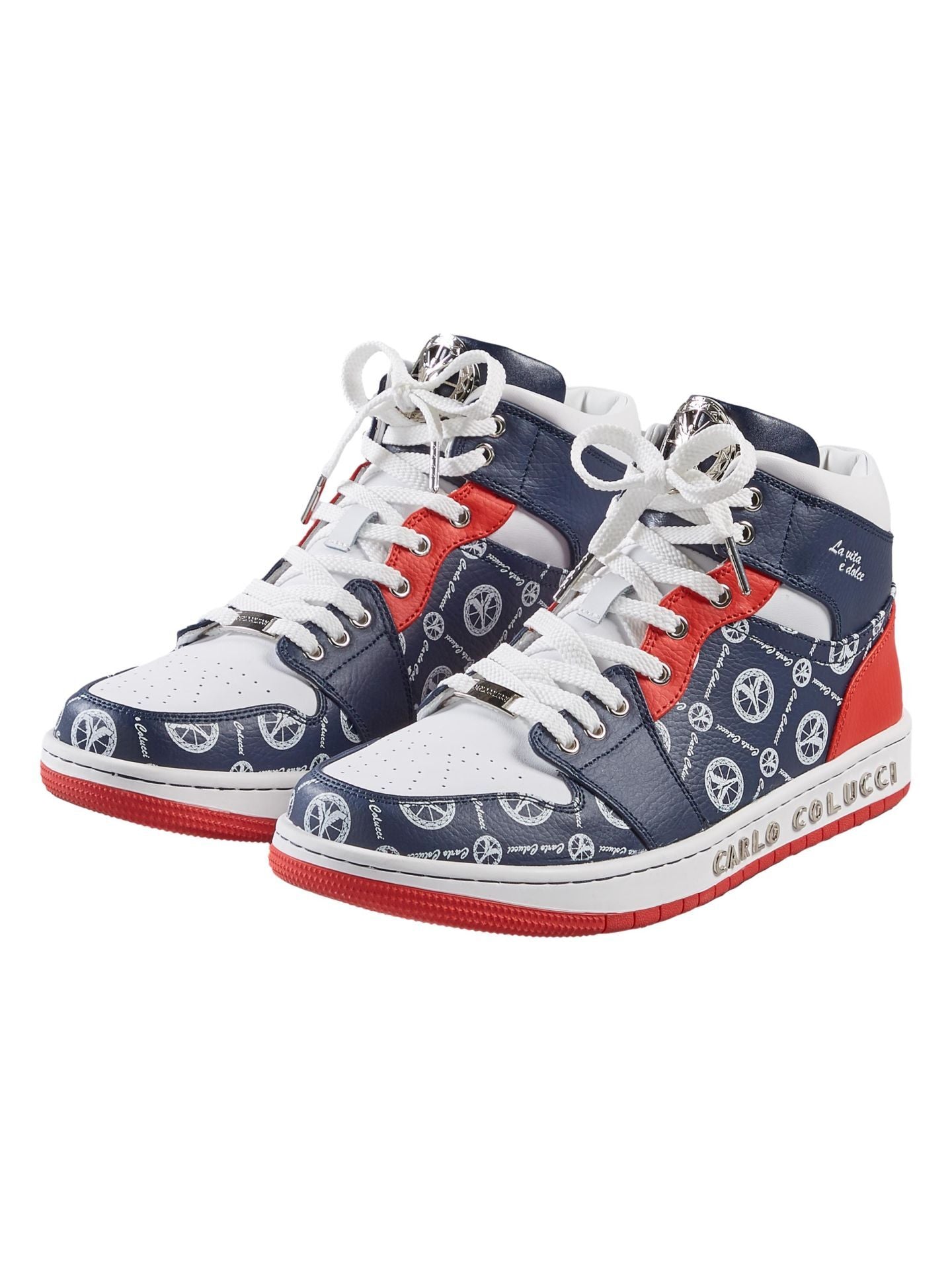 Carlo Colucci Sneaker High Navyblau rot CC-AOP-01-101