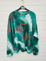 (Stange2) Carlo Colucci Sweatshirt Pullover  grün Muster Gr L-XL