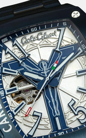 Nr7 Carlo Colucci Armbanduhr navyblau Metall + 2 Jahre Herstellergarantie