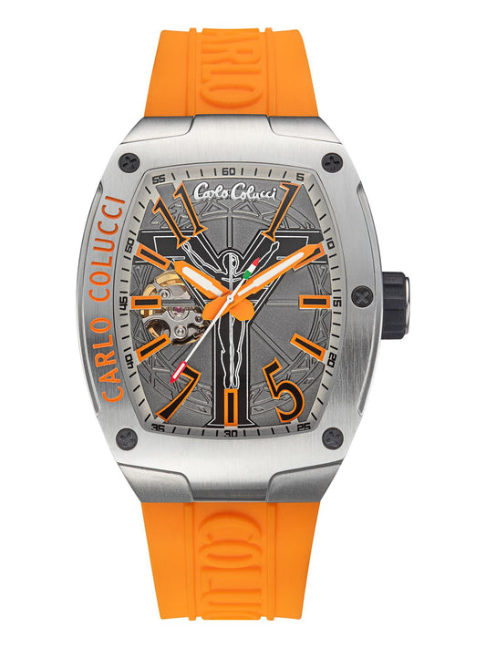 Nr19 Caro Colucci Armbanduhr orange silber Hersteller Garantie 2 Jahre