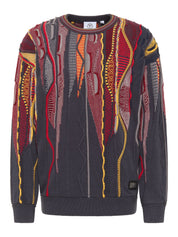 Carlo Colucci 3D Strickpullover grau bunt GrL