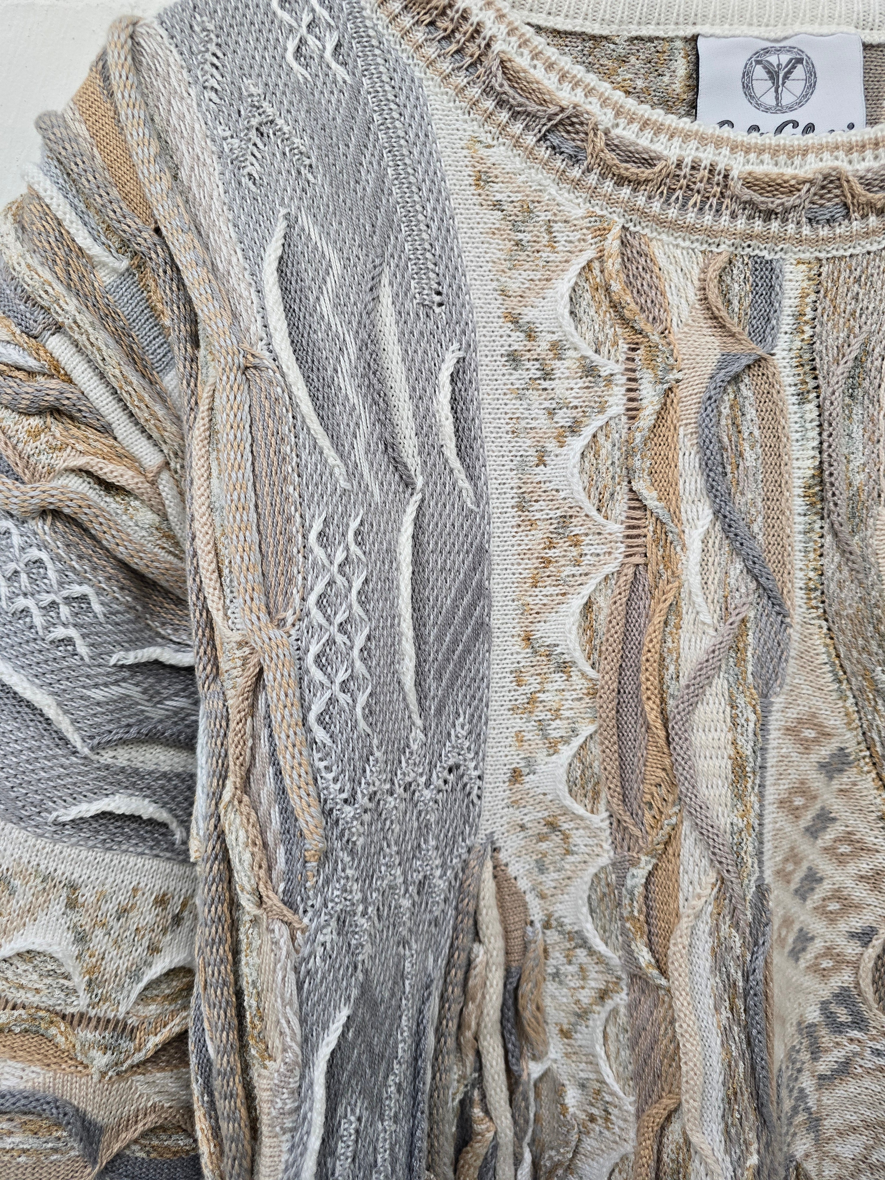 (100) Carlo Colucci 3d Strickpullover C12501 Col 561 beige