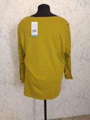 (U33) Ulla Popken Langarmshirt Gelb/grün 810019 630