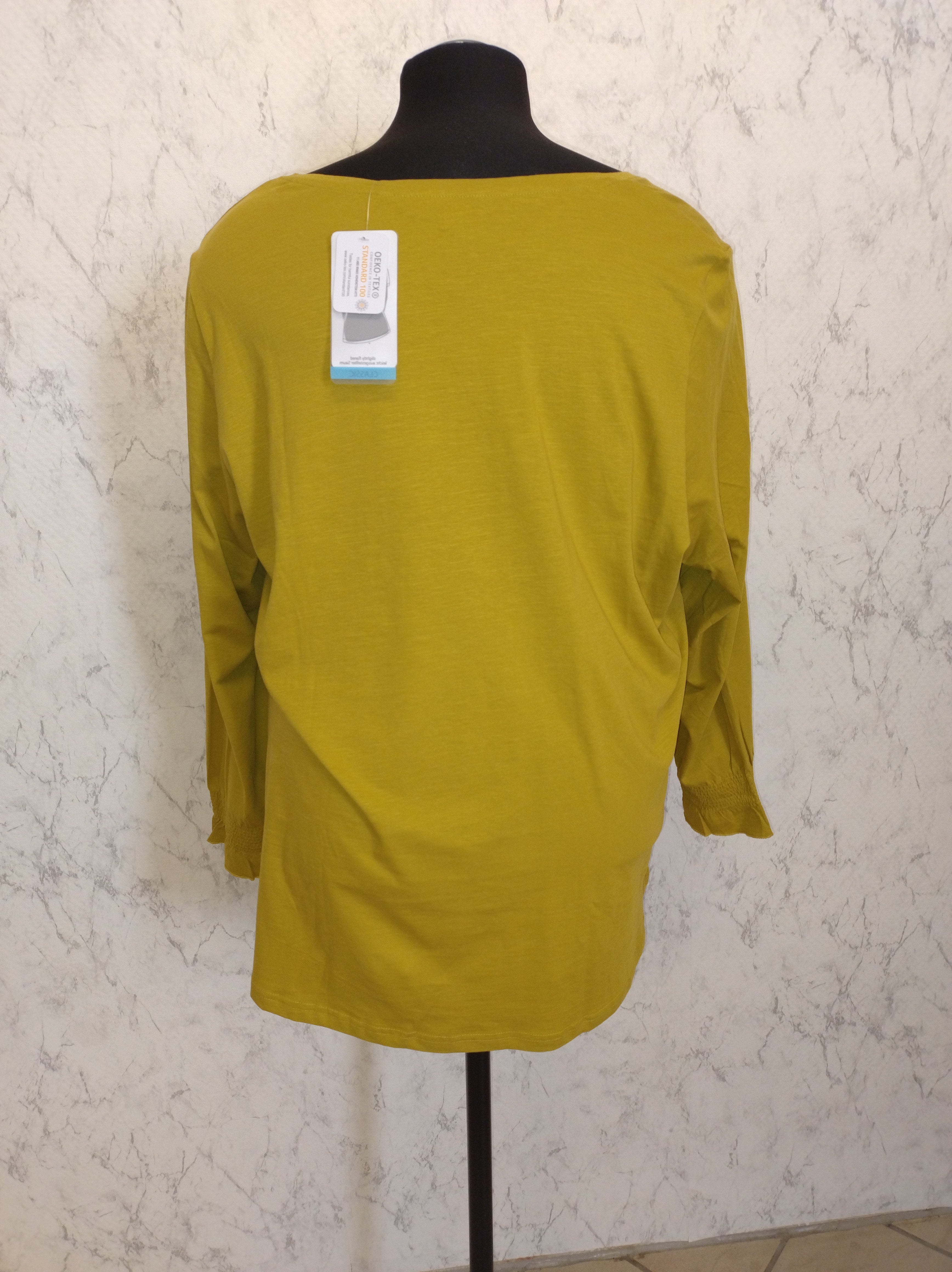 (U33) Ulla Popken Langarmshirt Gelb/grün 810019 630
