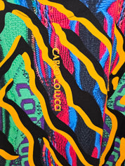 (Stange2) Carlo Colucci Tshirt schwarz gelb muster Gr S-M