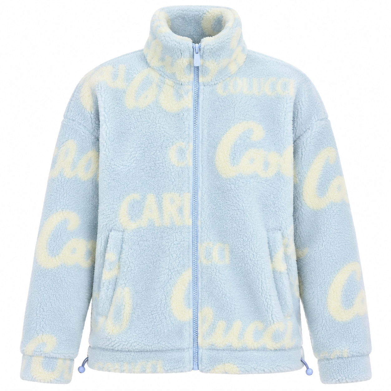 Carlo Colucci Teddyjacke schwarz cremeweiß beige rosa hell blau  Jacke Reißverschluss Schrift