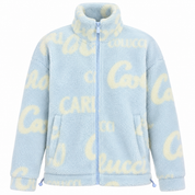 Carlo Colucci Teddyjacke schwarz cremeweiß beige rosa hell blau  Jacke Reißverschluss Schrift