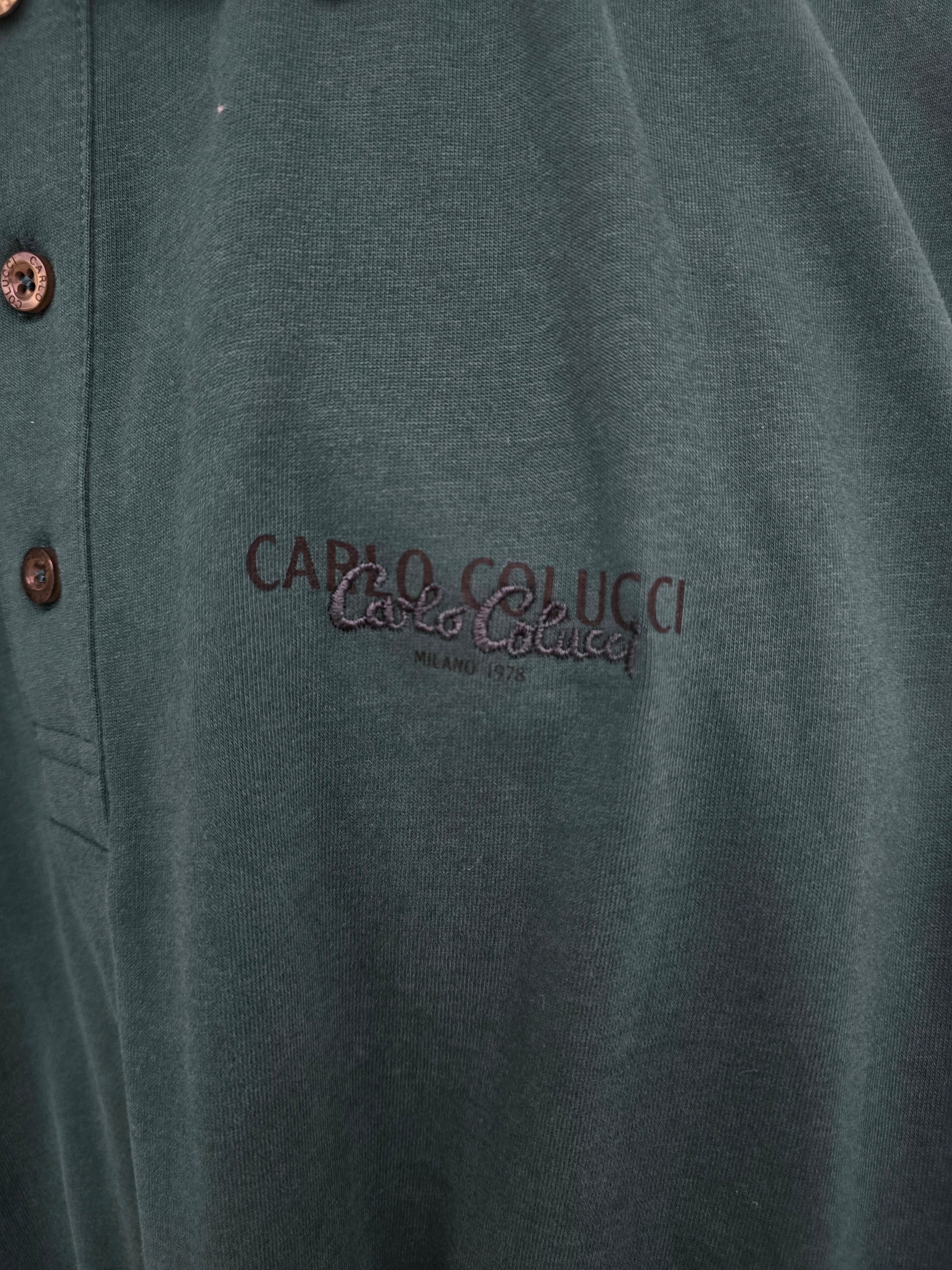 (Stange2) Carlo Colucci Poloshirt dunkelgrün Gr L