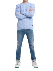 Carlo Colucci 3D Strickpullover Pullover hellblau C9016 COL 15