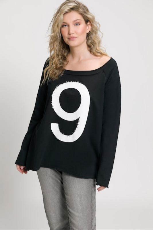 (U33) Ulla Popken Langarmshirt schwarz 809929 100