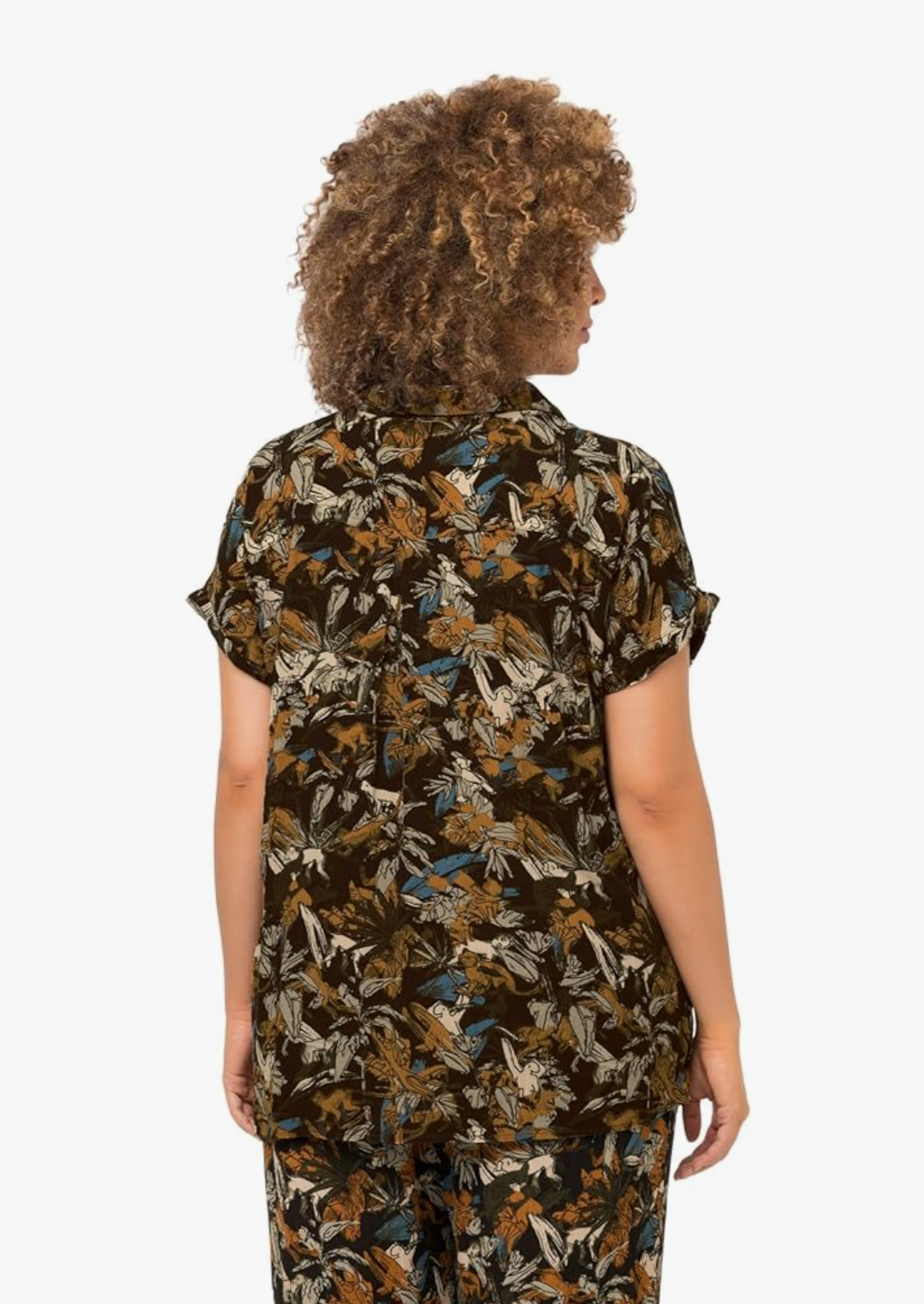 (U8) Ulla Popken Bluse braun Muster 808374 100