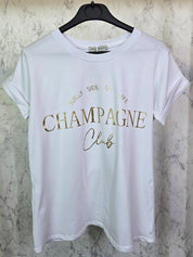 Champagne Club Tshirt Ärmel gekrempelt