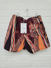 (Stange2) Carlo Colucci Badehose muster orange braun Gr M