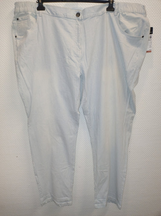 (U3) Ulla Popken Hose blau/weiß gestreift 792285 700