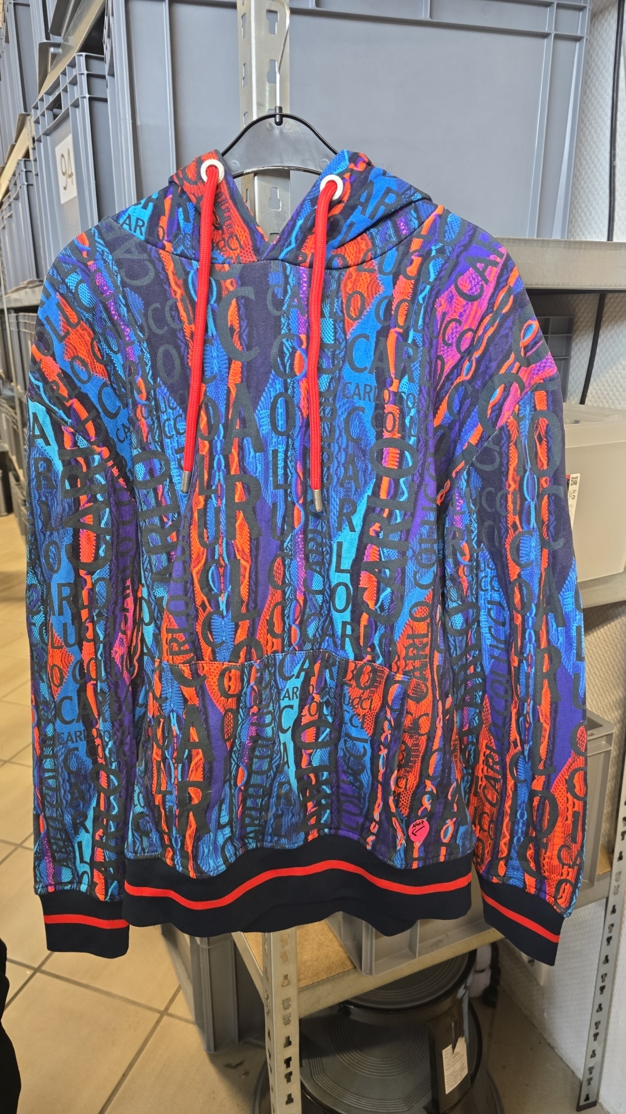 Carlo Colucci Hoodie bunt Gr XXL Mit Fehler