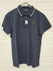 (Stange1) Cavalli Class Poloshirt navyblau Lederemblem