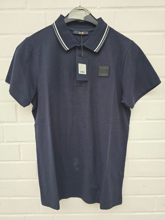 (Stange1) Cavalli Class Poloshirt navyblau Lederemblem