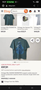 Vintage Changes Sesam Steet Cookie Monster blau 1990s