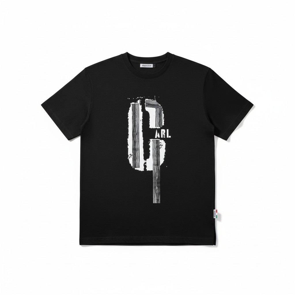 Carlo Colucci Tshirt schwarz / grau Großes C Brust