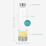 Navaris Citrin Glas Flasche Thermoflasche Energiesteine