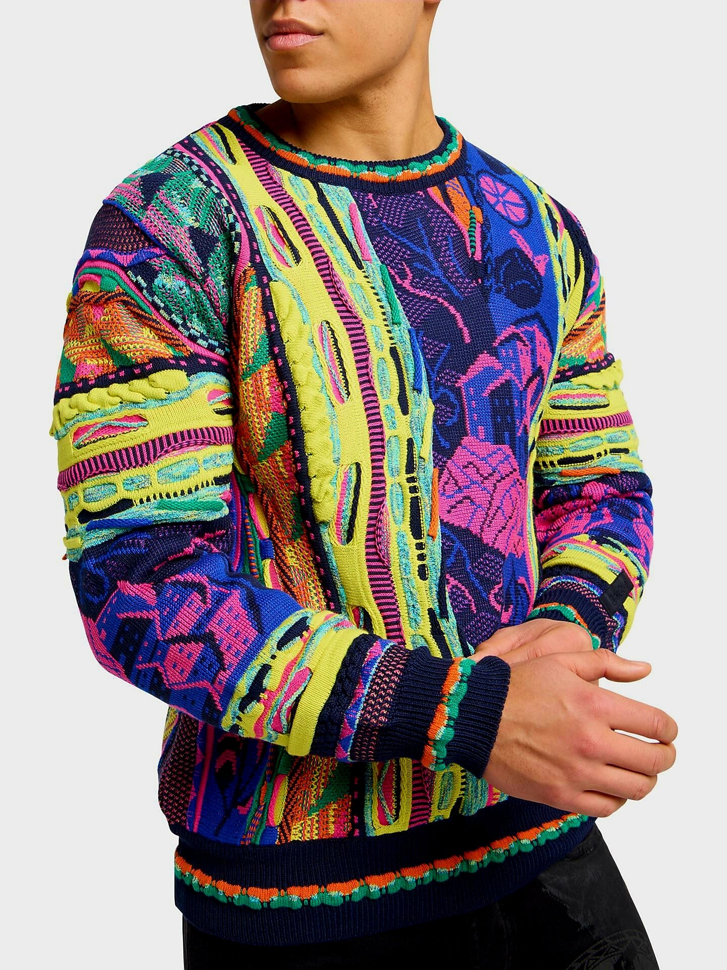 Carlo Colucci 3D Strickpullover Pullover neon bunt C12507 COL 101 (208)