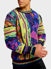 Carlo Colucci 3D Strickpullover Pullover neon bunt C12507 COL 101 (208)