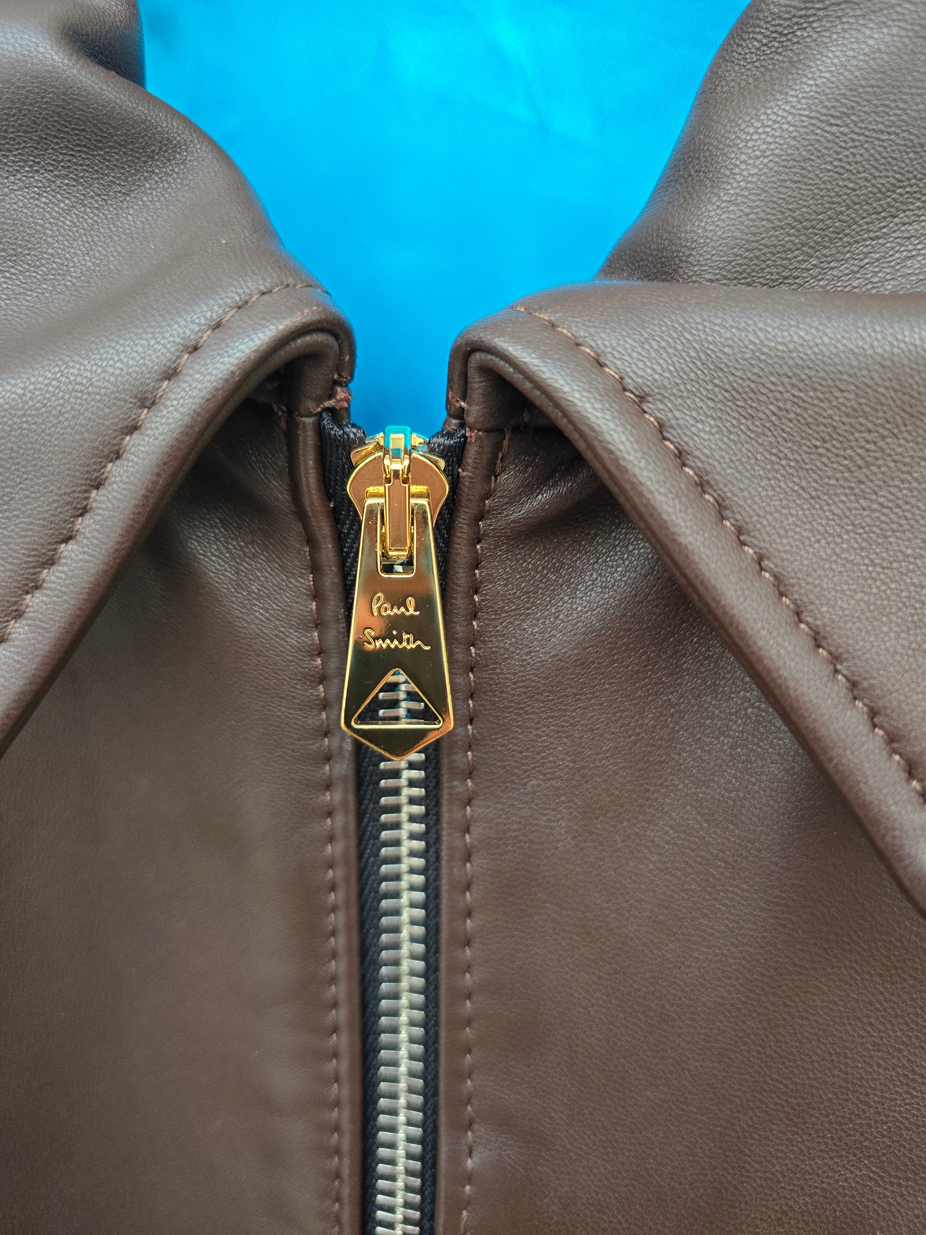 Paul Smith Herren Lederjacke braun Gr M Echtleder